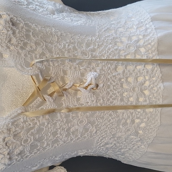 Nanette Lepore White Lace Up Crochet Dress Swimsuit Cover Up - See Sizing Below - Picture 3 of 8